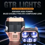 Premium 55W/85W 5 Eyes Direct LED LENS Module Double Reflective Cups Bifocal Lens Projector Car Led Headlight for Retrofit