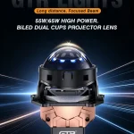 Premium 55W/65W biLED LENS Module Double Reflective Cups Bifocal Lens Projector Car Led Headlight for Retrofit