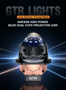 Premium 55W/65W biLED LENS Module Double Reflective Cups Bifocal Lens Projector Car Led Headlight for Retrofit